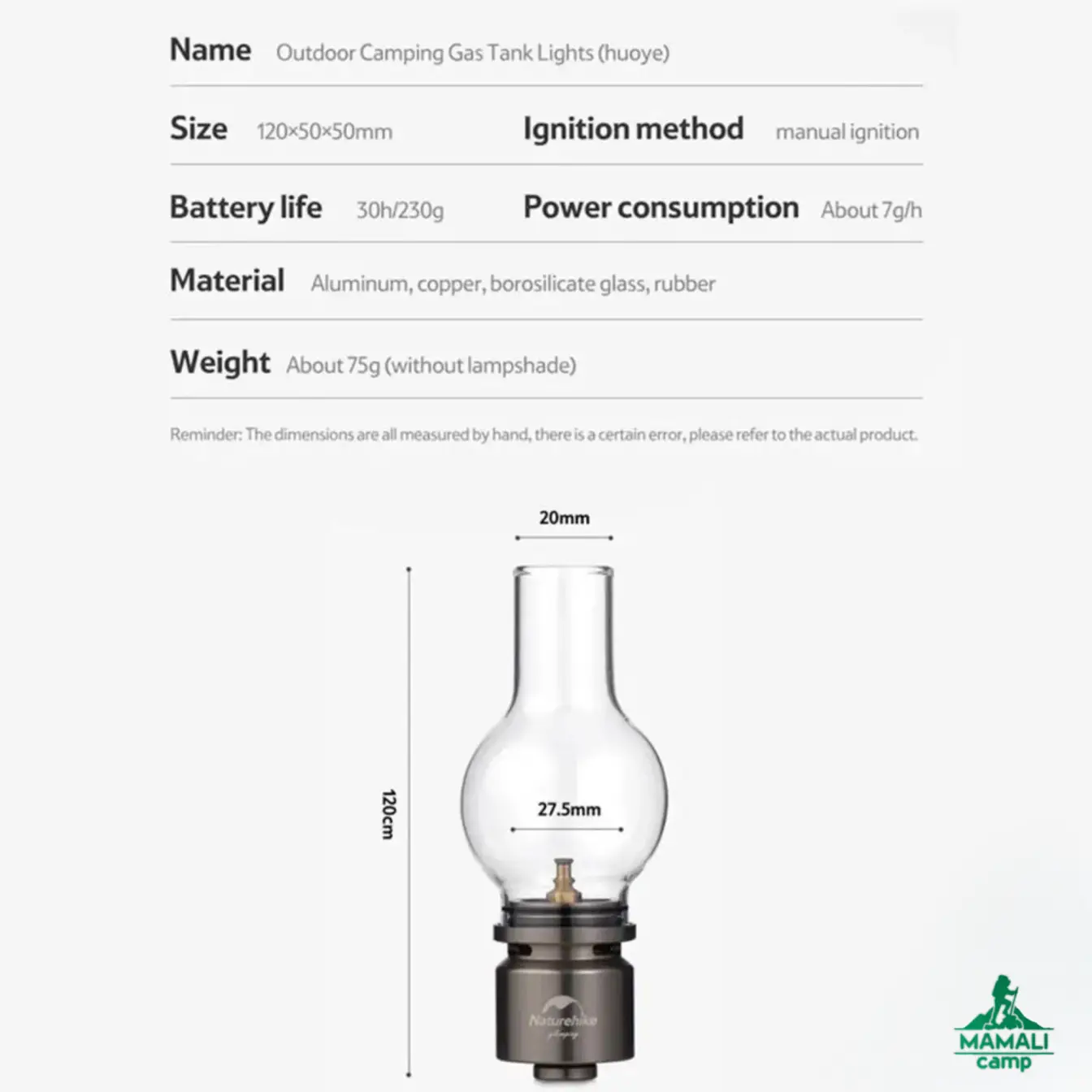 چراغ فانوسی ( گازی ) نیچرهایک مدل NH21ZM006 اورجینال