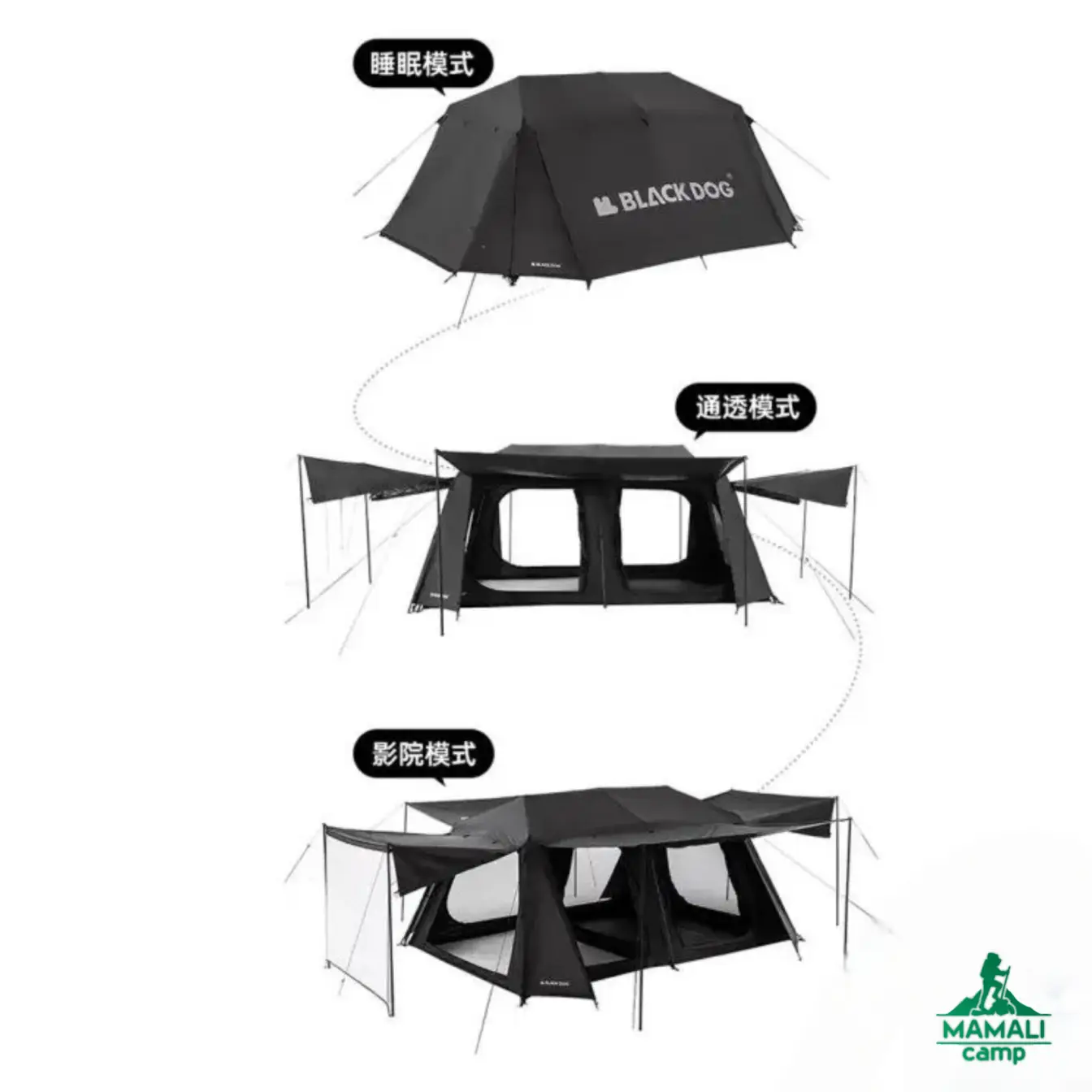 چادر اتوماتیک 5-8 نفره کابین گنبدی بلک‌ داگ مدل CBD2300ZP012 اورجینال