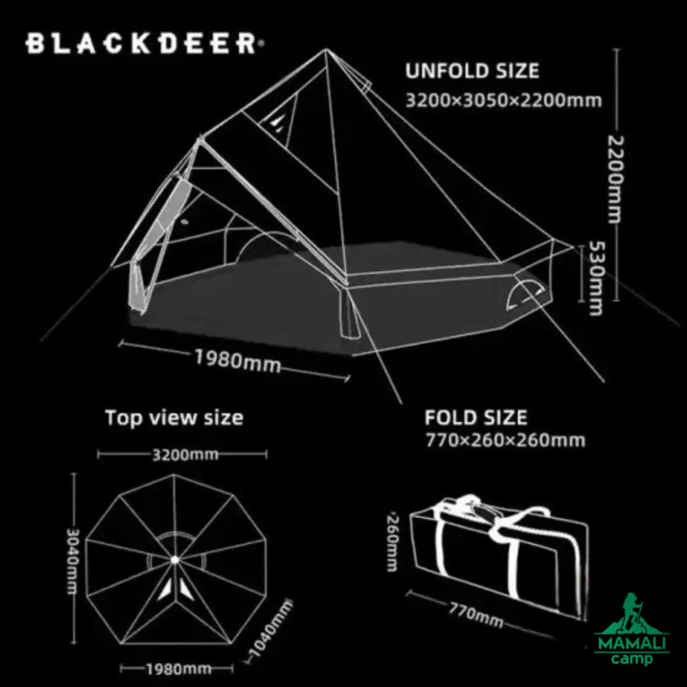 چادر سرخپوستی بلک دیر1 BlackDeer2 نفره