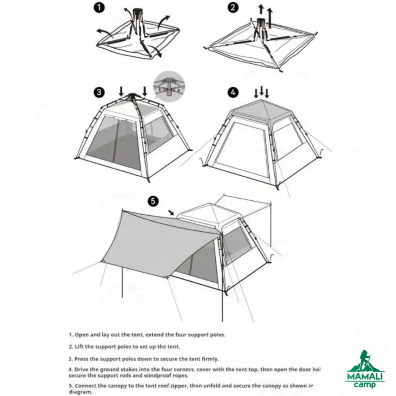 چادر اتوماتیک بلک داگ  اورجینال مدل  CBD2550WS016 سری Leisure 2.1 Base