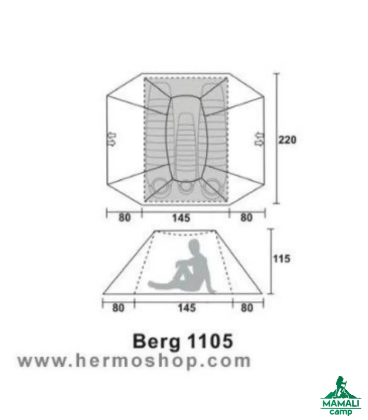 چادر کوهنوردی سه نفره برگ مدل Berg 1105