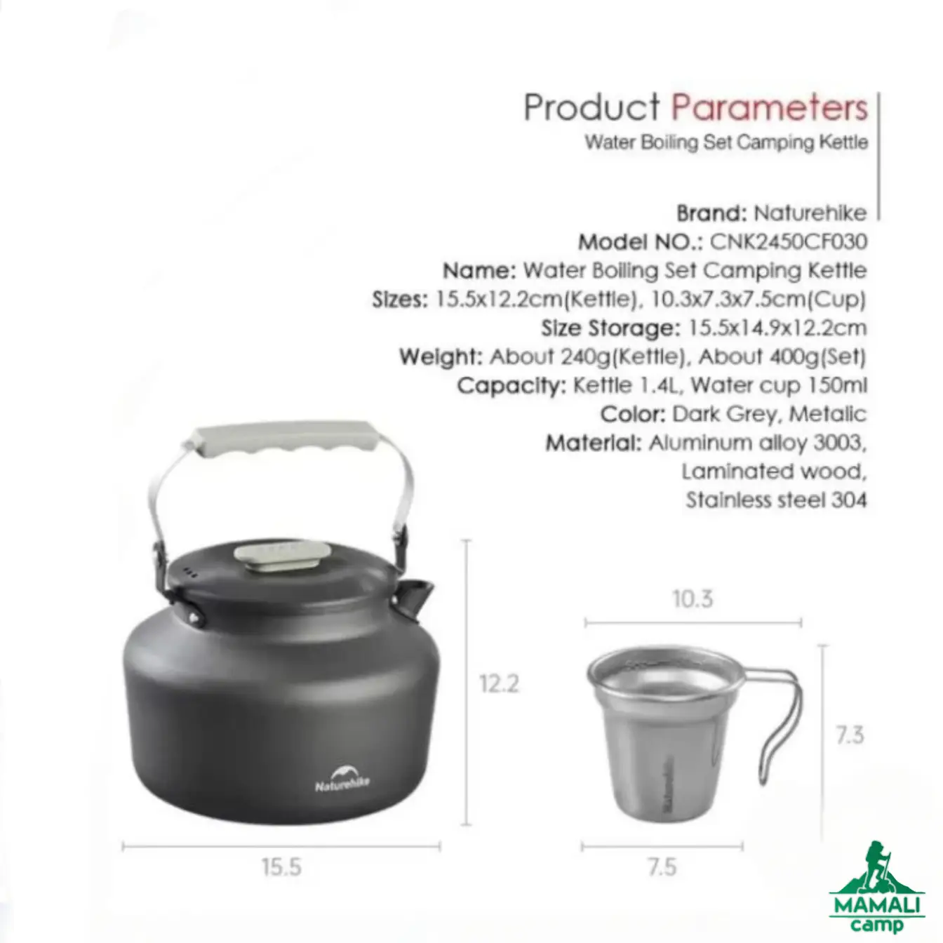 کتری 1.4 لیتری نیچرهایک مدل CNK2450CF030 اورجینال