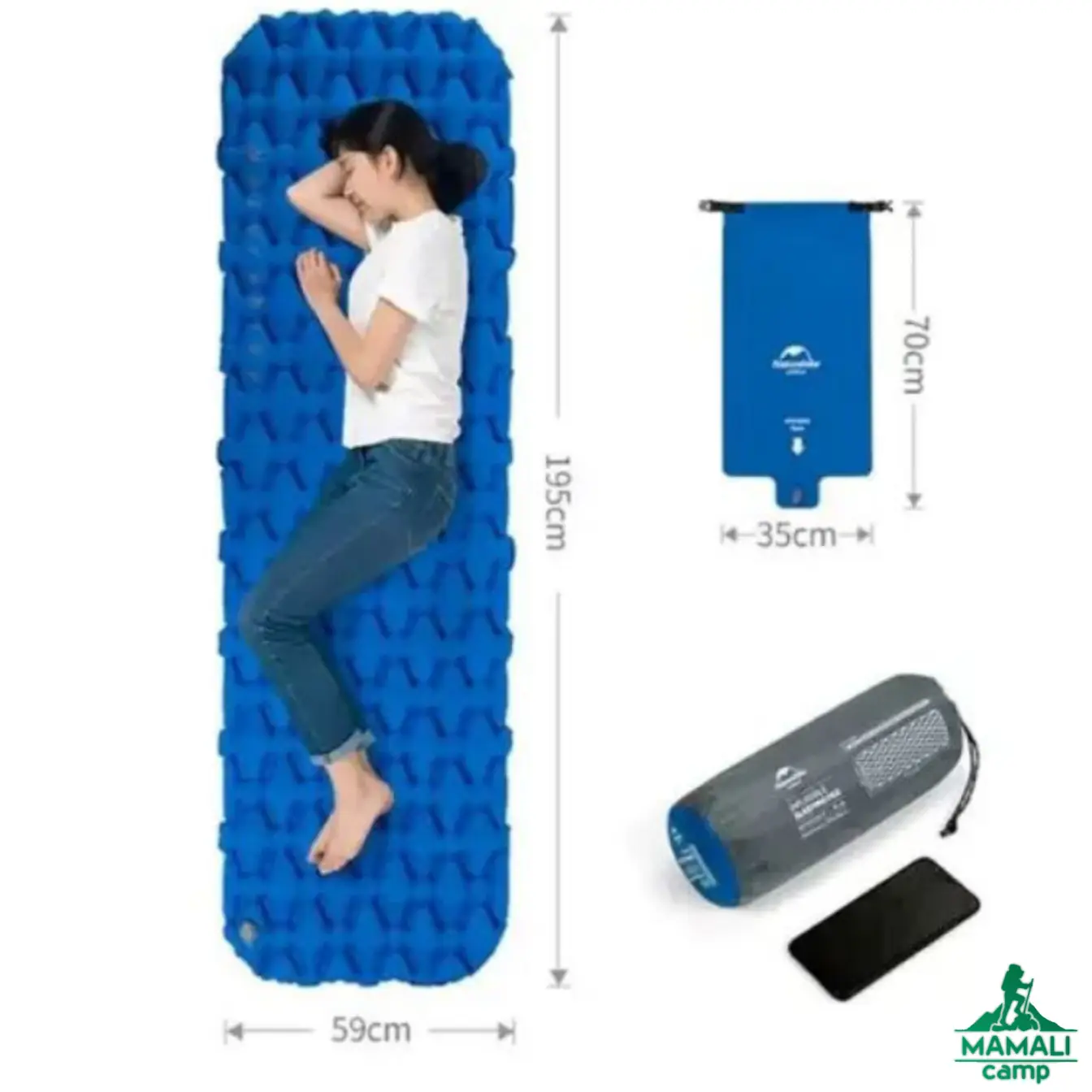 زیرانداز کیسه خواب بادی نیچرهایک مدل NH19Z032-P اورجینال