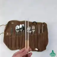 ست قاشق چنگال 3 نفره با کیف چرمی ماونتین هایکر مدل SZK453