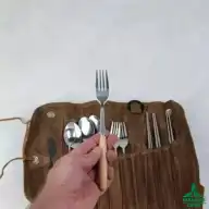 ست قاشق چنگال 3 نفره با کیف چرمی ماونتین هایکر مدل SZK453