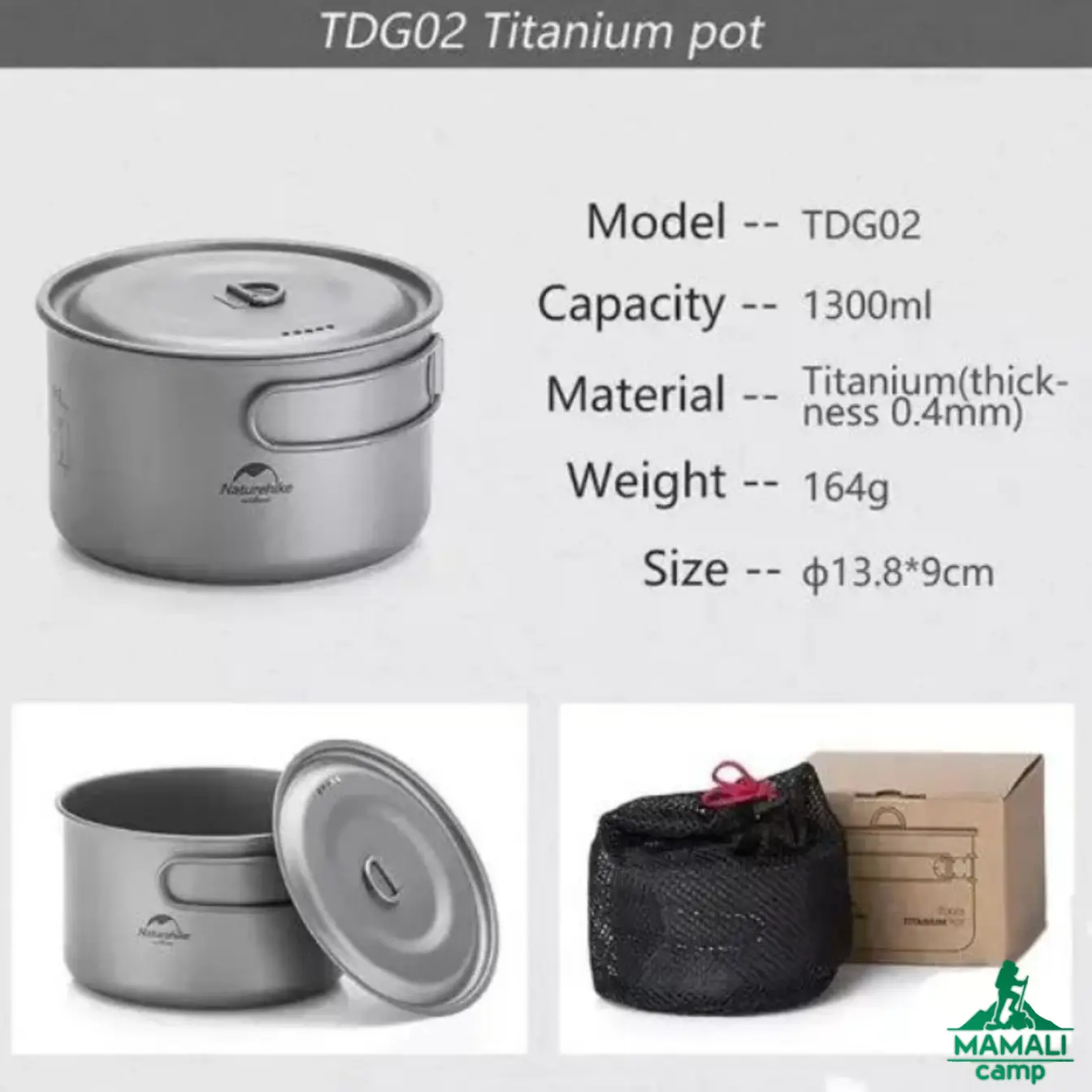 قابلمه تیتانیوم نیچرهایک مدل NH18T202-B 