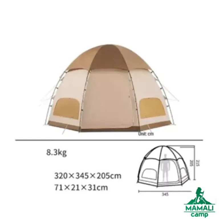 چادر هشت‌ ضلعی 3-4 نفره نیچرهایک مدل NH22ZP012