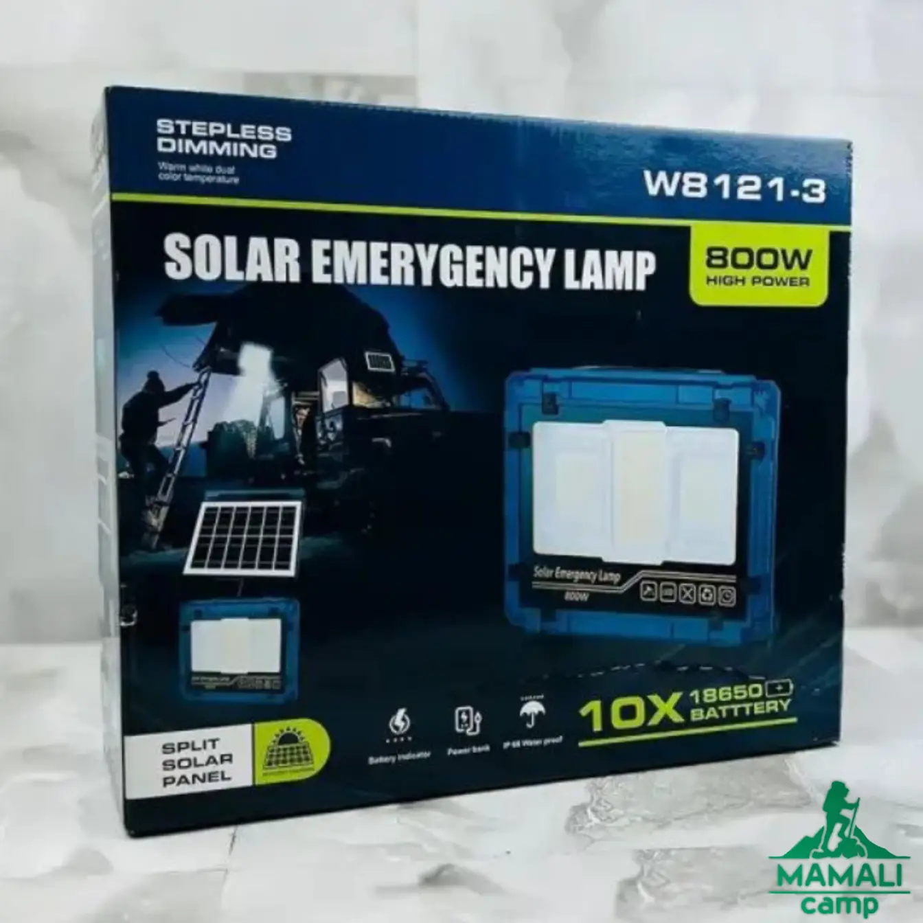 چراغ پروژکتور شارژی خورشیدی 800 وات مدل W8121-3