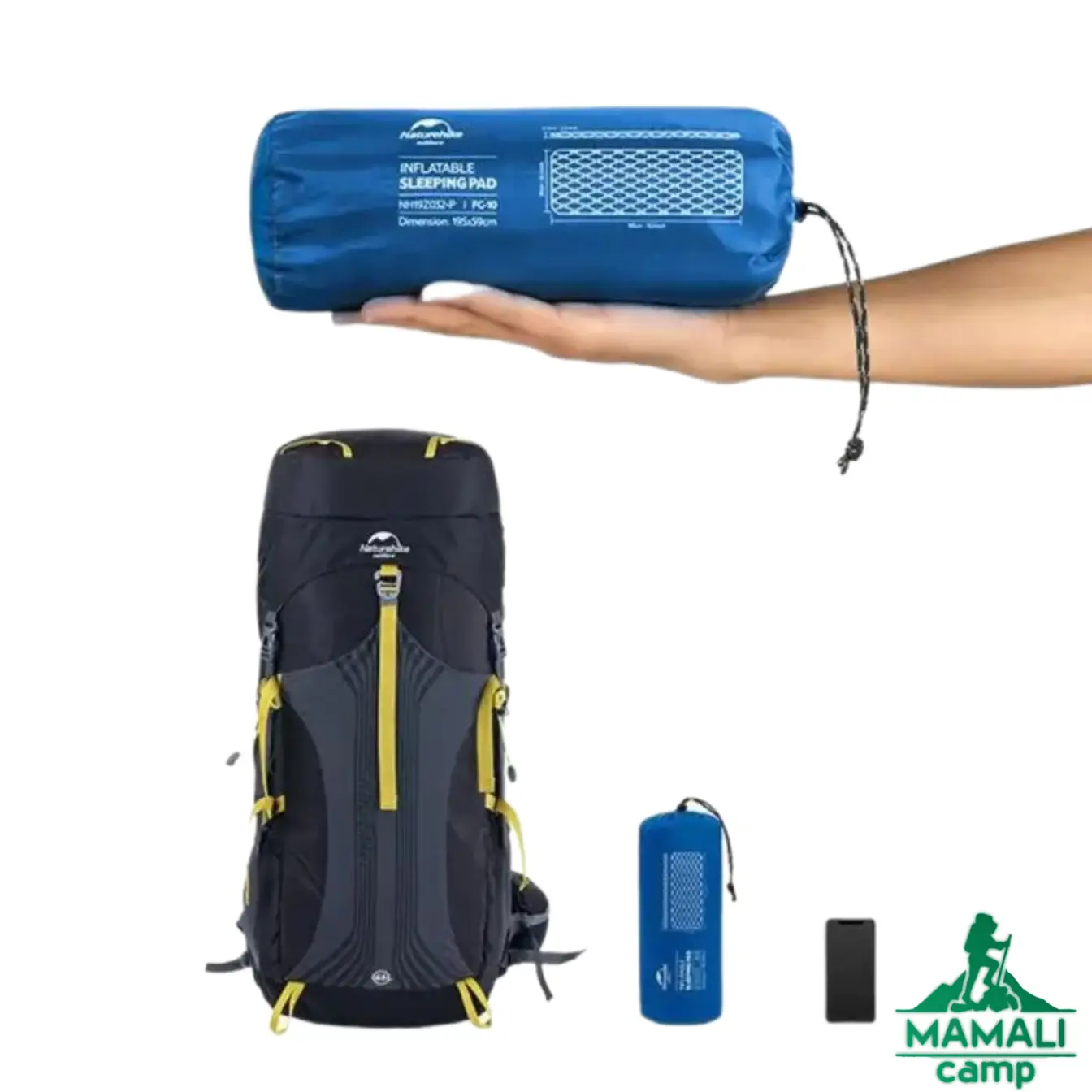 زیرانداز کیسه خواب بادی 2 نفره نیچرهایکFC11 مدل NH19Z055-P
