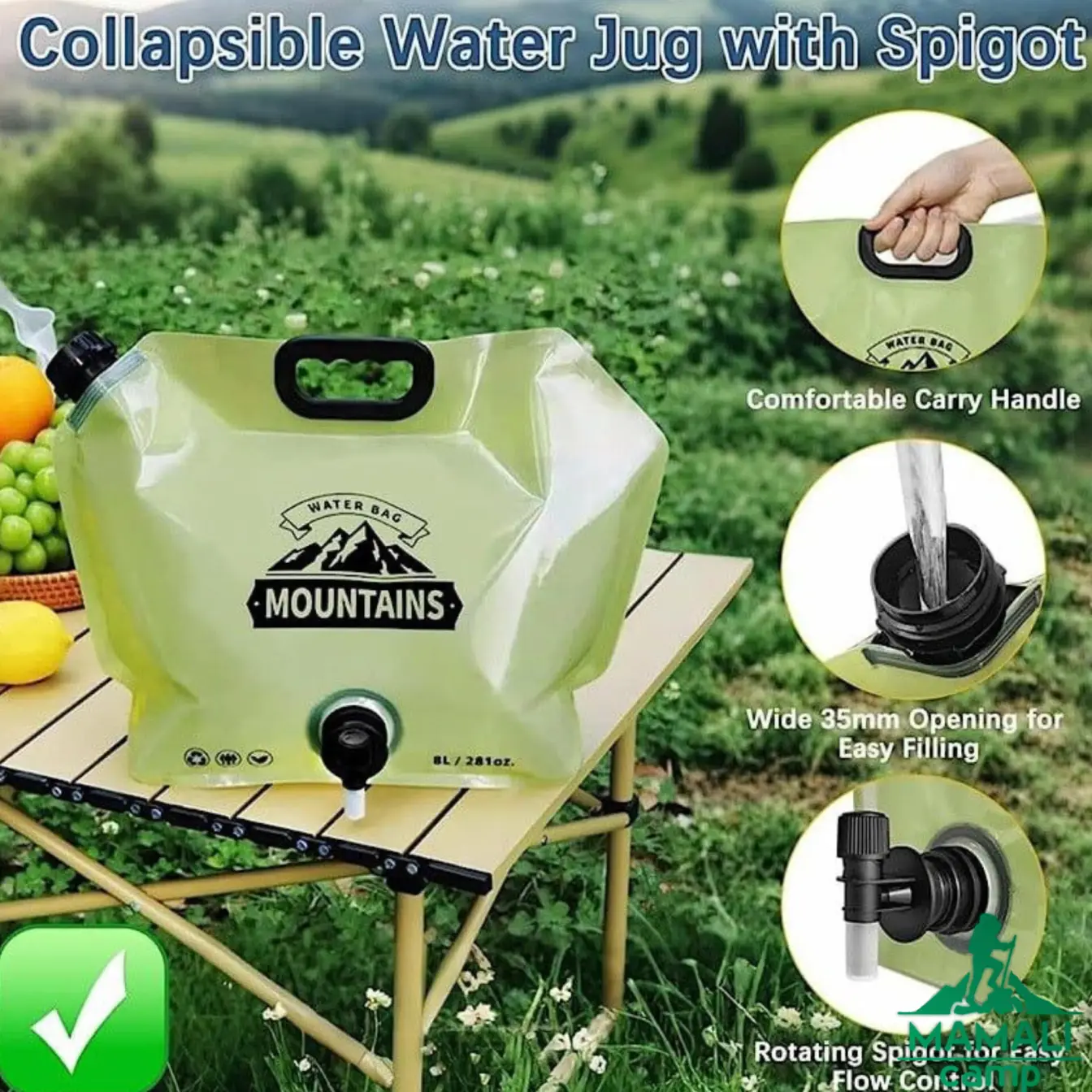 گالن آب 8 لیتری تاشو مدل Water Bag-8L