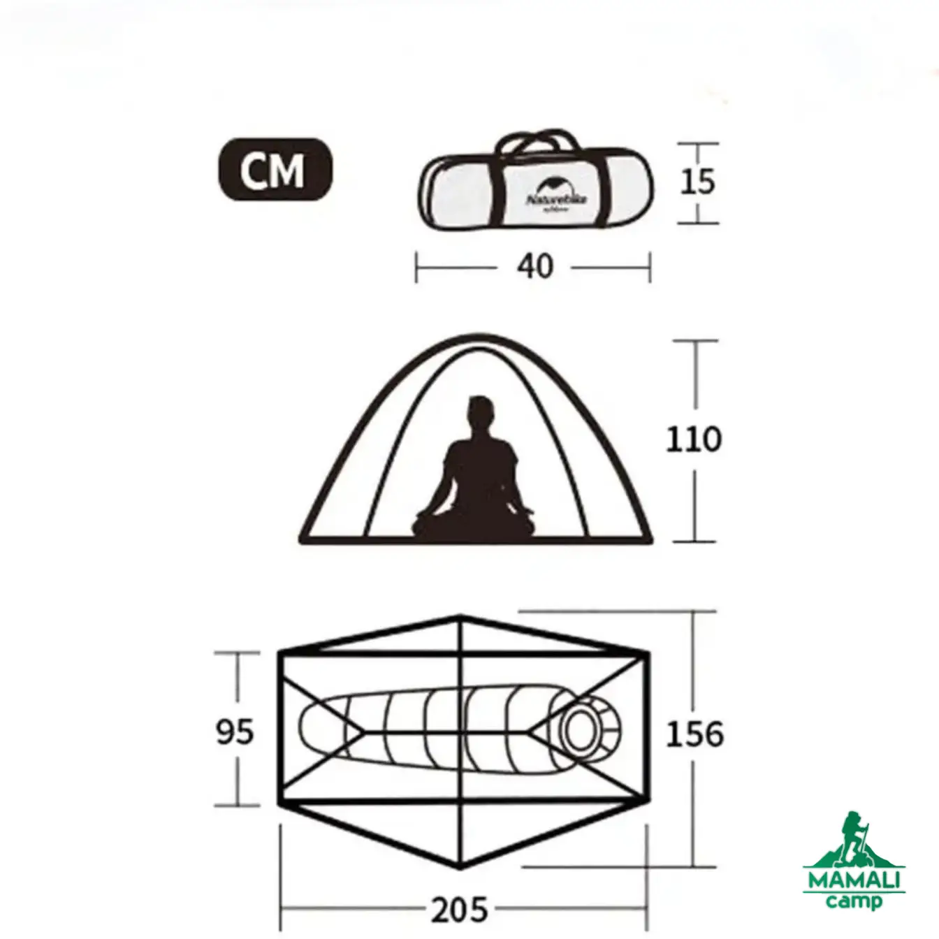 چادر یک نفره نیچرهایک  اورجینال مدل NH18A095-D (همراه با زیر اندازمخصوص)